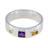 Nisa Abstract multicolor Trilogy Band Multi Stone Multicolor
