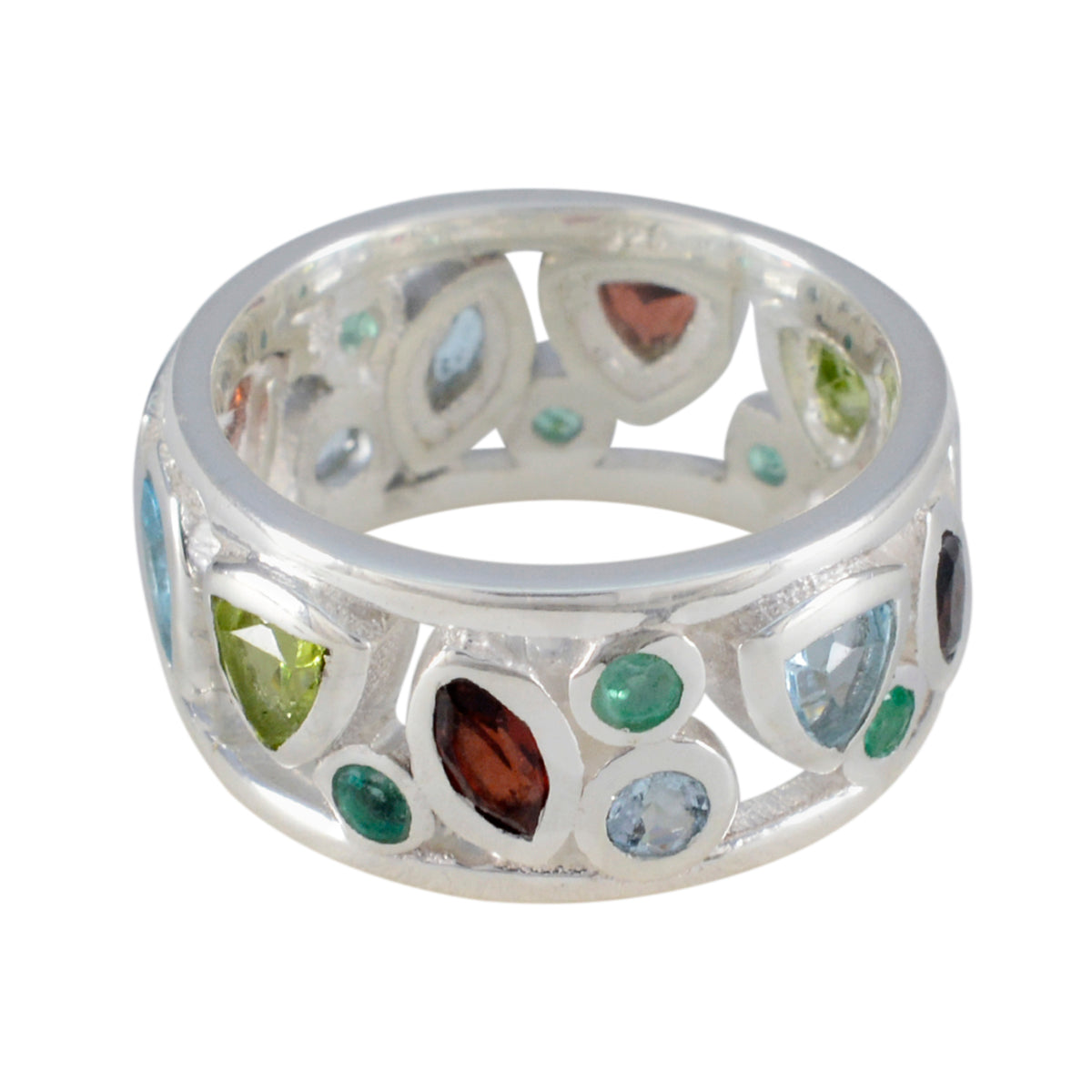 Aurora Eternity multicolor multiple Band Multi Stone Multicolor