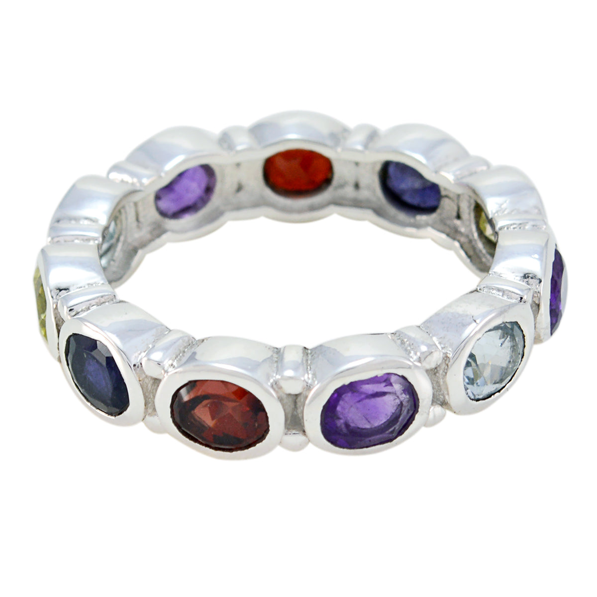 Nisa Eternity multicolor multiple Band Multi Stone Multicolor