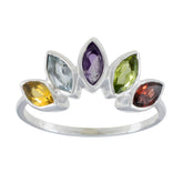 lara crown multicolor Penta Ring Multi Stone Multicolor