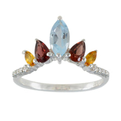 Lea crown multicolor Penta Ring Multi Stone Multicolor