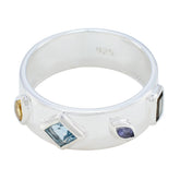 Ivy Abstract multicolor quarter Band Multi Stone Multicolor