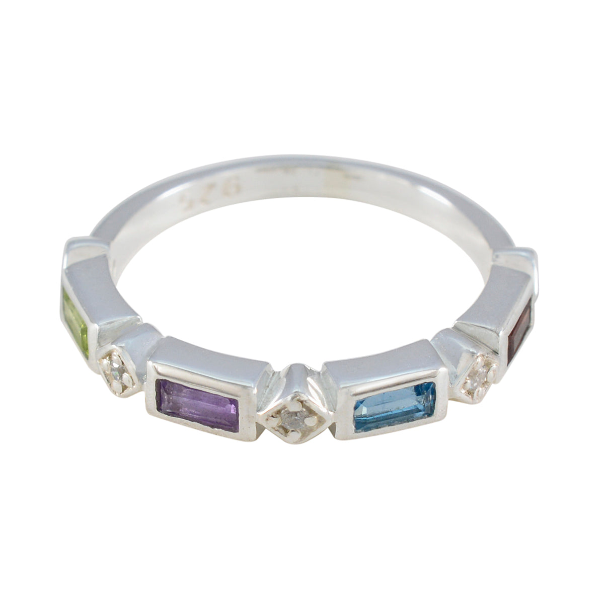 Emma Trendy multicolor quarter Band Multi Stone Multicolor