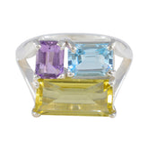 Rosa Trendy multicolor Trilogy Ring Multi Stone Multicolor