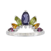 Min-seo crown multicolor Hepta Ring Multi Stone Multicolor