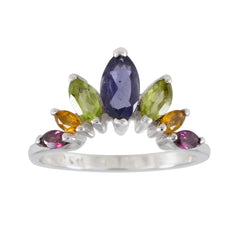 Min-seo crown multicolor Hepta Ring Multi Stone Multicolor