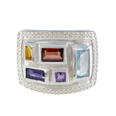 Kristine Cocktail multicolor penta Ring Multi Stone Multicolor
