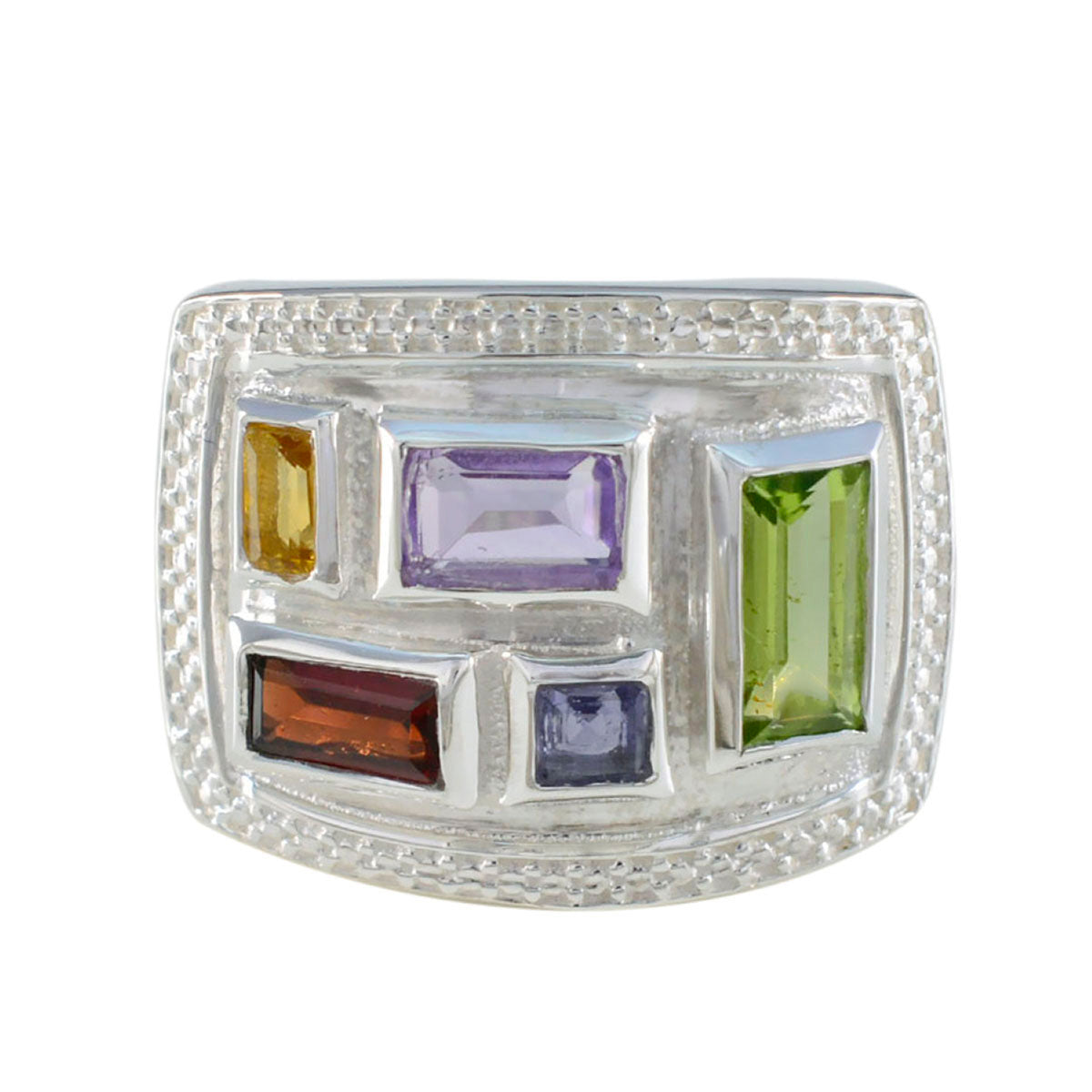 Lucia Cocktail multicolor penta Ring Multi Stone Multicolor