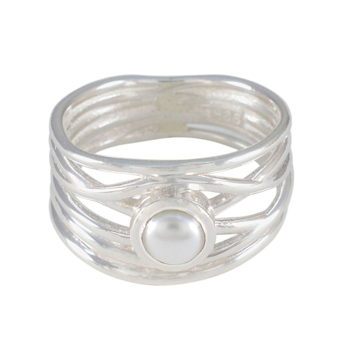 Lucia Rope-Wire White Solitaire Band Pearl White