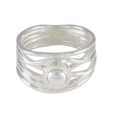 Lucia Rope-Wire White Solitaire Band Pearl White