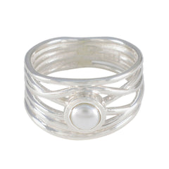 Lucia Rope-Wire White Solitaire Band Pearl White