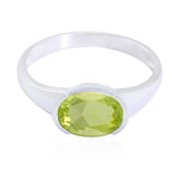 Haruka Contemporary Green Solitaire Ring Peridot Green