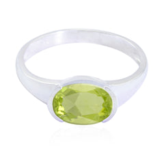 Haruka Contemporary Green Solitaire Ring Peridot Green