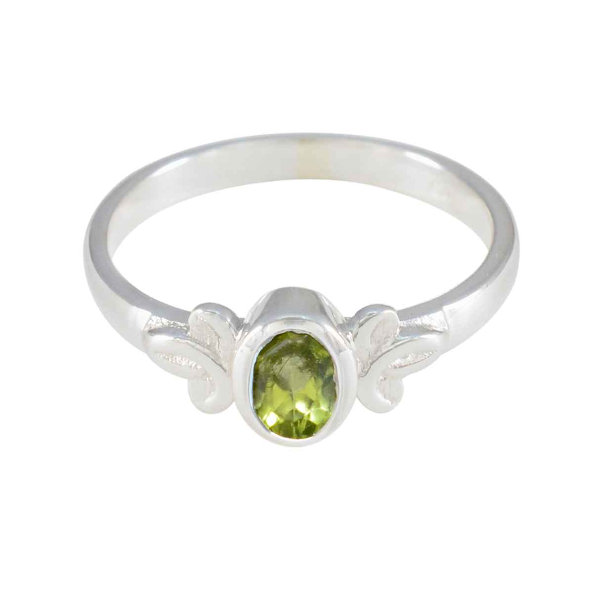 Ji-eun Contemporary Green Solitaire Ring Peridot Green