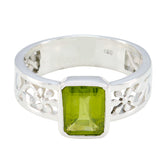 Emma Art Deco Green Solitaire Band Peridot Green