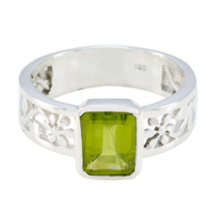 Emma Art Deco Green Solitaire Band Peridot Green