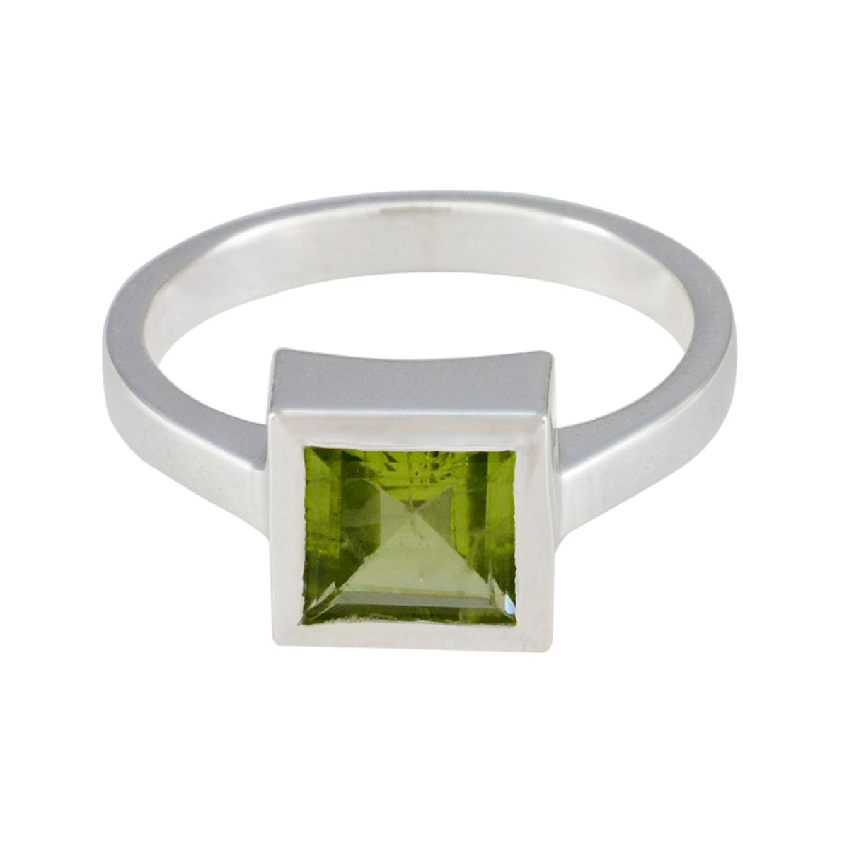 Marie Luxurious Green Solitaire Ring Peridot Green