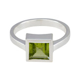 Marie Luxurious Green Solitaire Ring Peridot Green