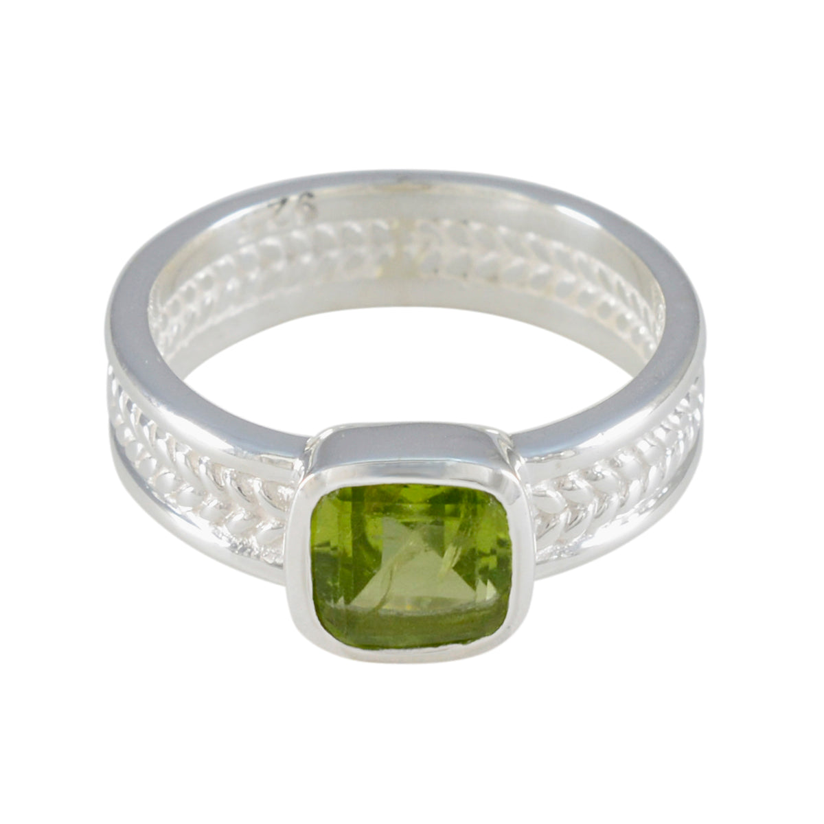 Marie Rope-Wire Green Solitaire Band Peridot Green