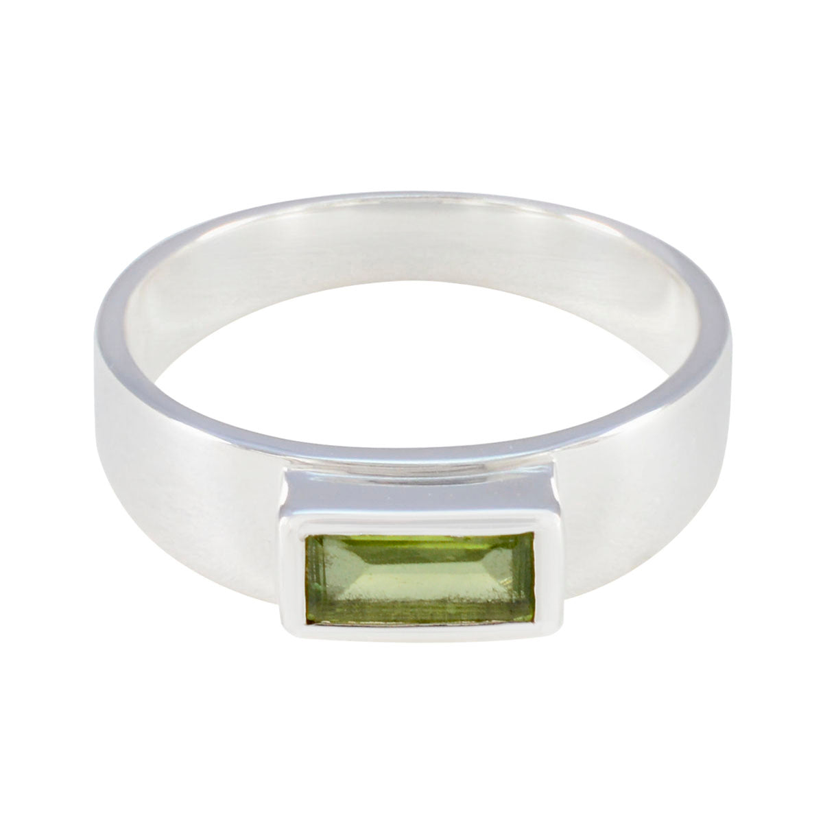 Bianca Romantic Green Solitaire Ring Peridot Green