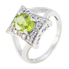 Xiu Green Gemstone Halo Ring with Sparkling Accents