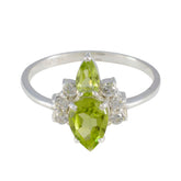 Ha-eun Feminine Green Toi et Moi Ring Peridot Green