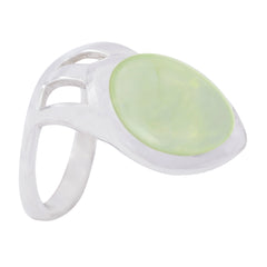 Victoria Signet Light Green Solitaire Ring Prehnite Green
