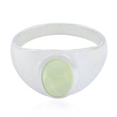 Ayesha Abstract Light Green Solitaire Ring Prehnite Green