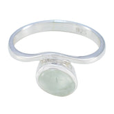 Victoria Trendy Light Green Solitaire Ring Prehnite Green