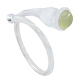 Fernanda Modern Light Green Solitaire Ring Prehnite Green