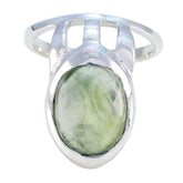 Yasmine Signet Light Green Solitaire Ring Prehnite Green