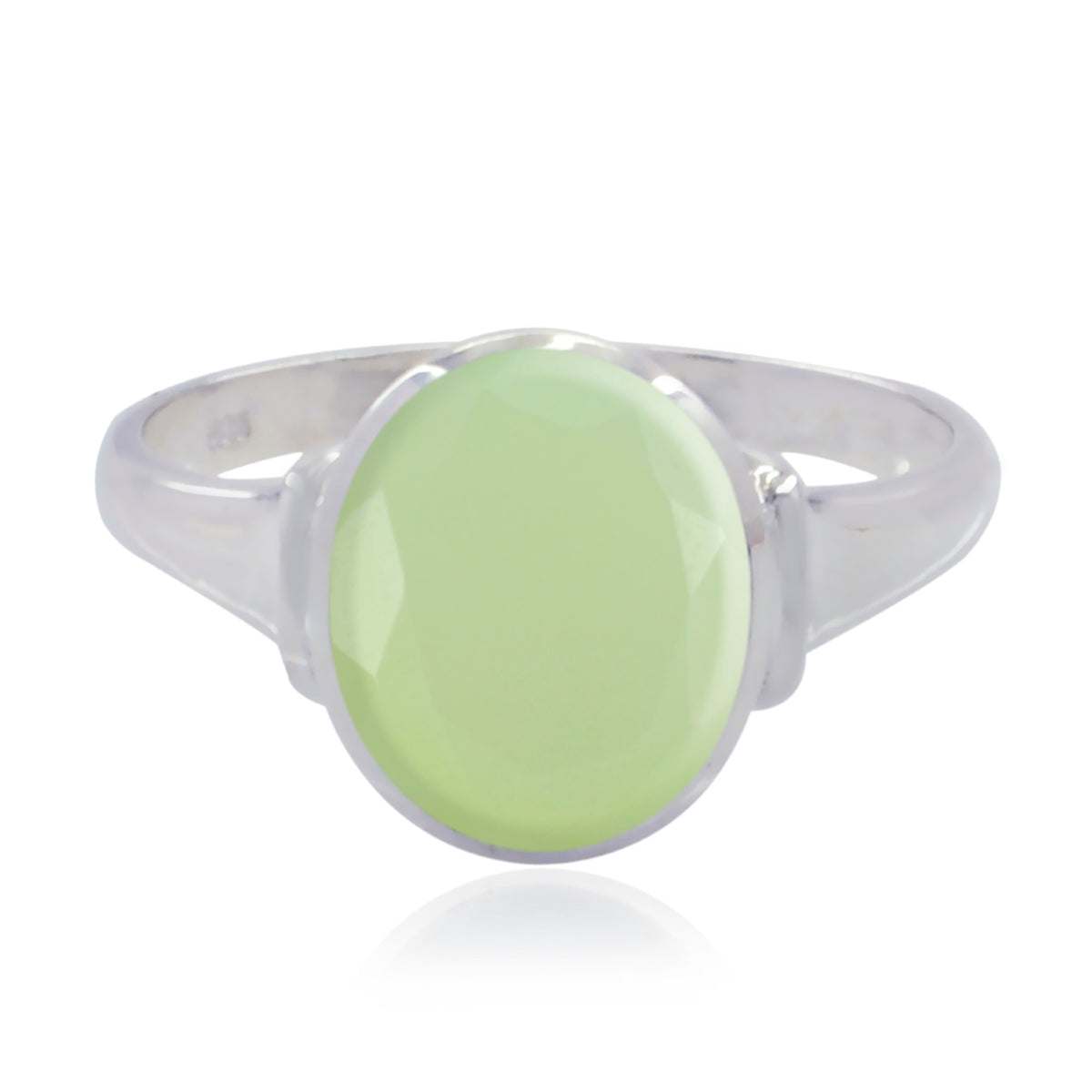 Carla Heritage Light Green Solitaire Ring Prehnite Green