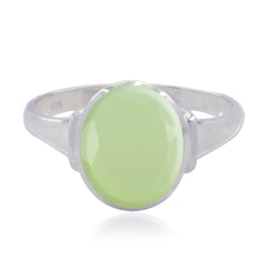 Carla Heritage Light Green Solitaire Ring Prehnite Green