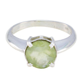 Meera Contemporary Light Green Solitaire Ring Prehnite Green