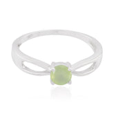 Aisha Feminine Light Green Solitaire Ring Prehnite Green