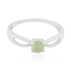 Aisha Feminine Light Green Solitaire Ring Prehnite Green