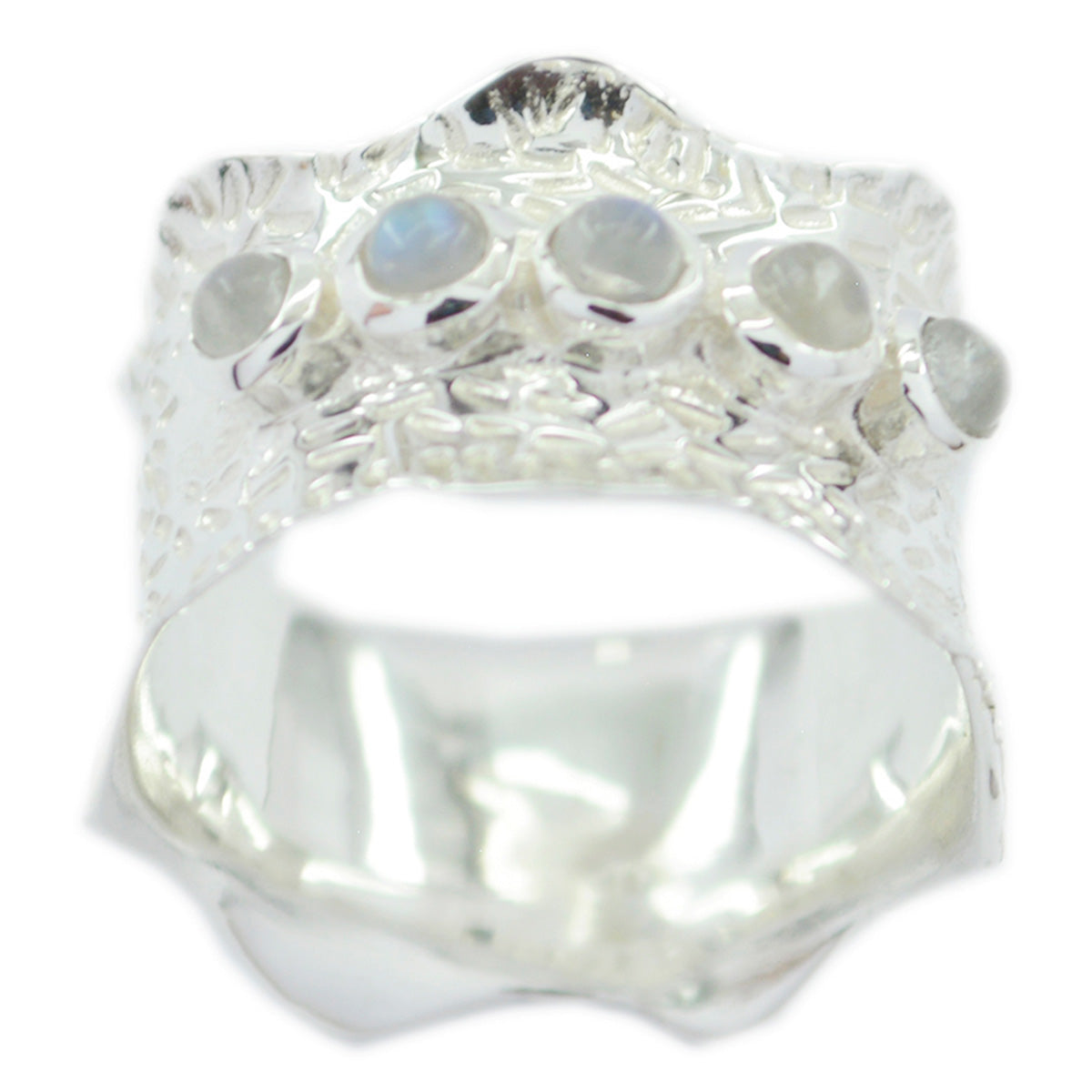 Patricia Vintage White Penta Band Rainbow Moonstone White