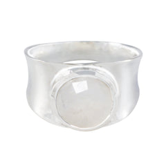 Evelyn Armor White Solitaire Band Rainbow Moonstone White