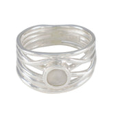 Fernanda Rope-Wire White Solitaire Band Rainbow Moonstone White