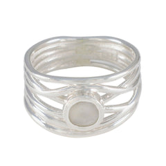 Fernanda Rope-Wire White Solitaire Band Rainbow Moonstone White
