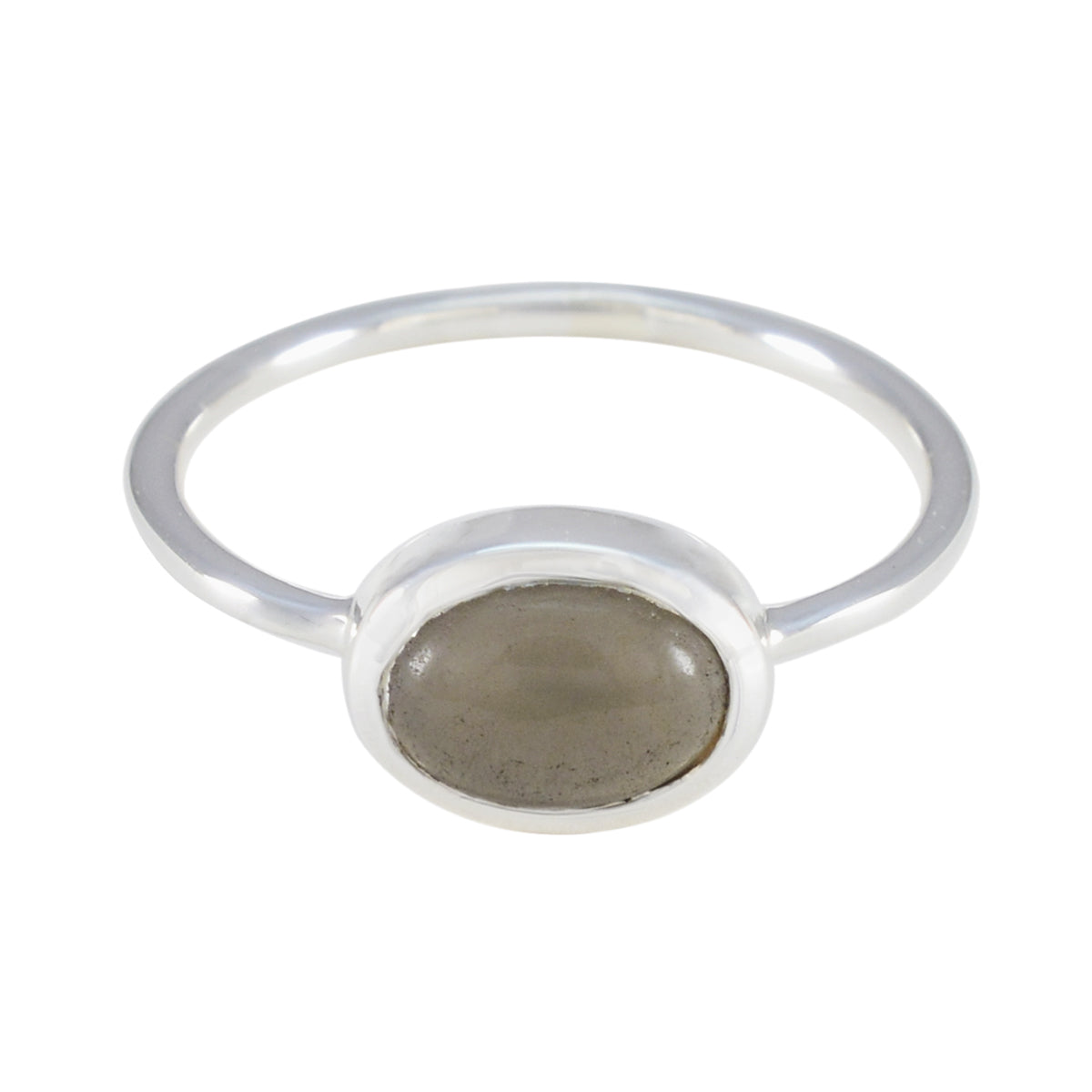 Ying Brown Solitaire Ring in Sterling Silver Smoky Quartz Brown