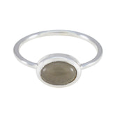 Ying Brown Solitaire Ring in Sterling Silver Smoky Quartz Brown