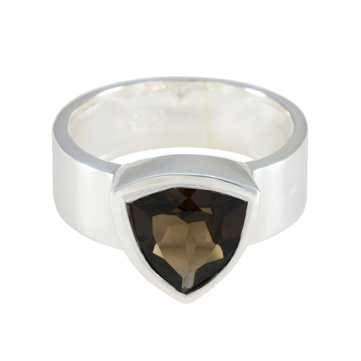 Sofía Signet Brown Solitaire Band Smoky Quartz Brown