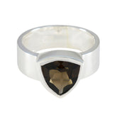 Sofía Signet Brown Solitaire Band Smoky Quartz Brown