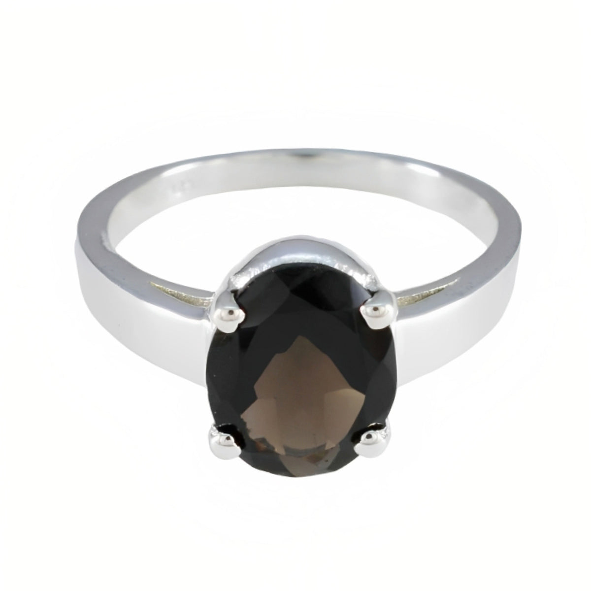 Maria Traditional Brown Solitaire Ring Smoky Quartz Brown