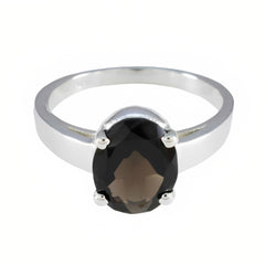 Maria Traditional Brown Solitaire Ring Smoky Quartz Brown