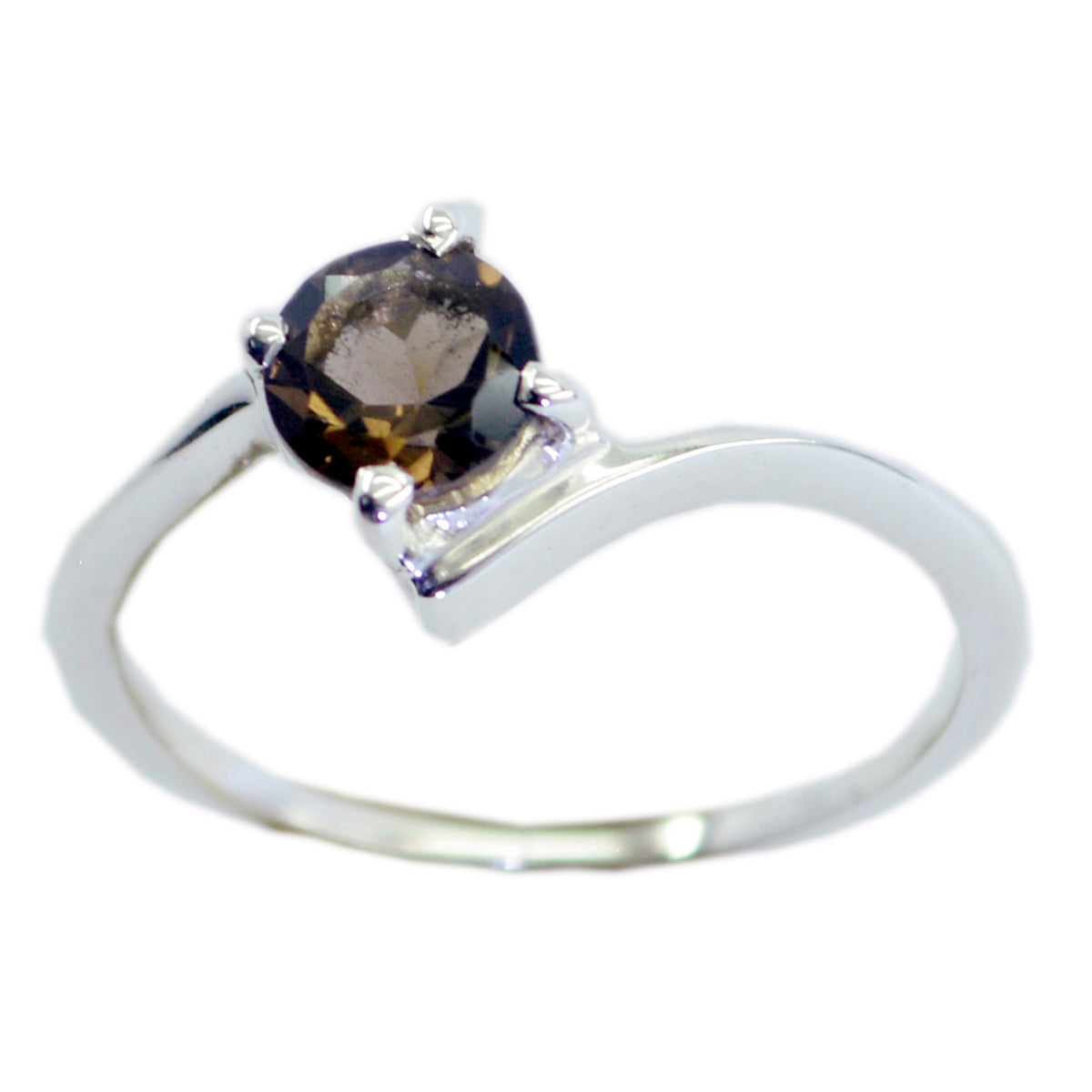 Seo-yeon Graceful Brown Solitaire Ring smoky quartz Brown