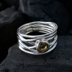 Luna Rope-Wire Brown Solitaire Band