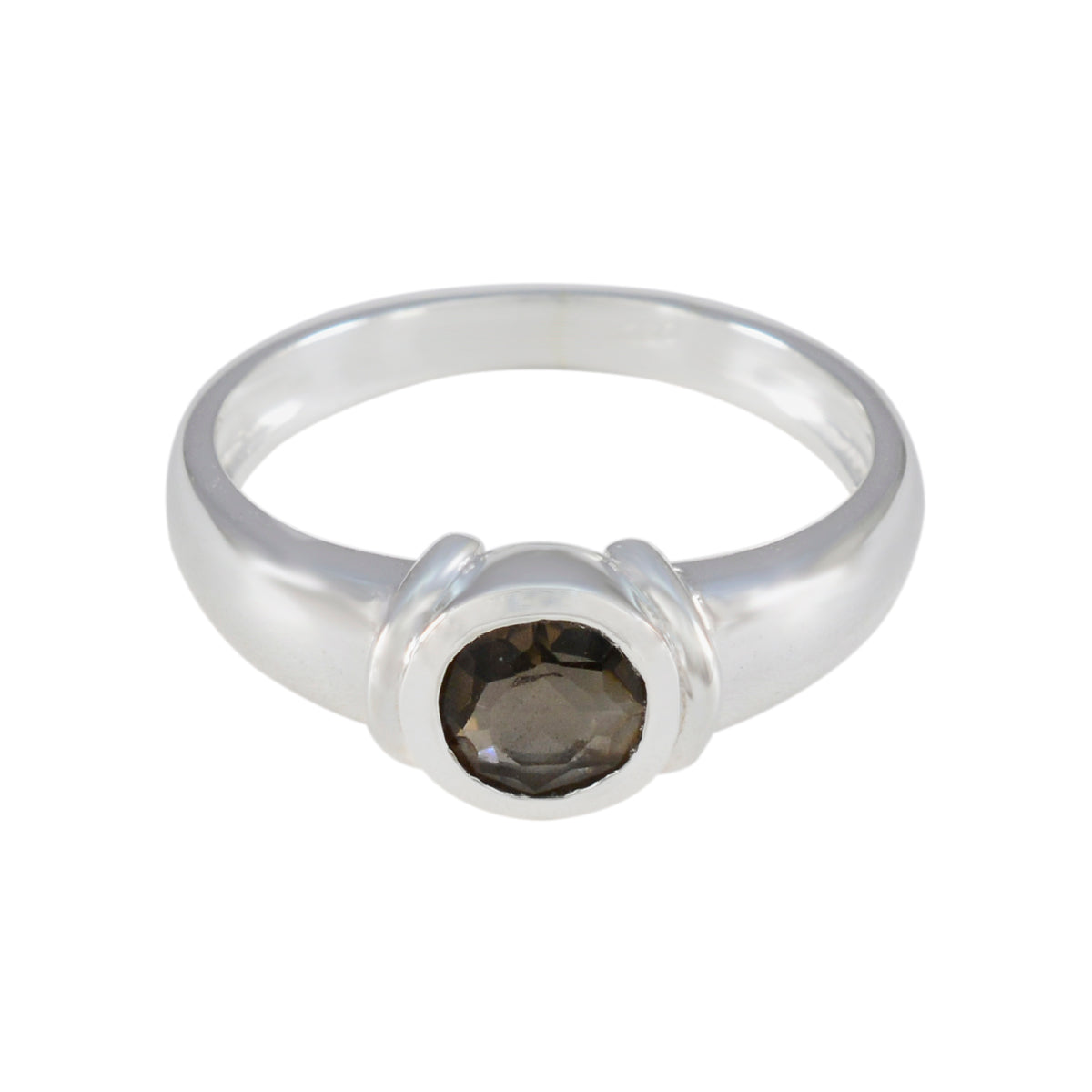 Priya Feminine Brown Solitaire Ring Smoky Quartz Brown