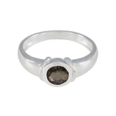 Priya Feminine Brown Solitaire Ring Smoky Quartz Brown